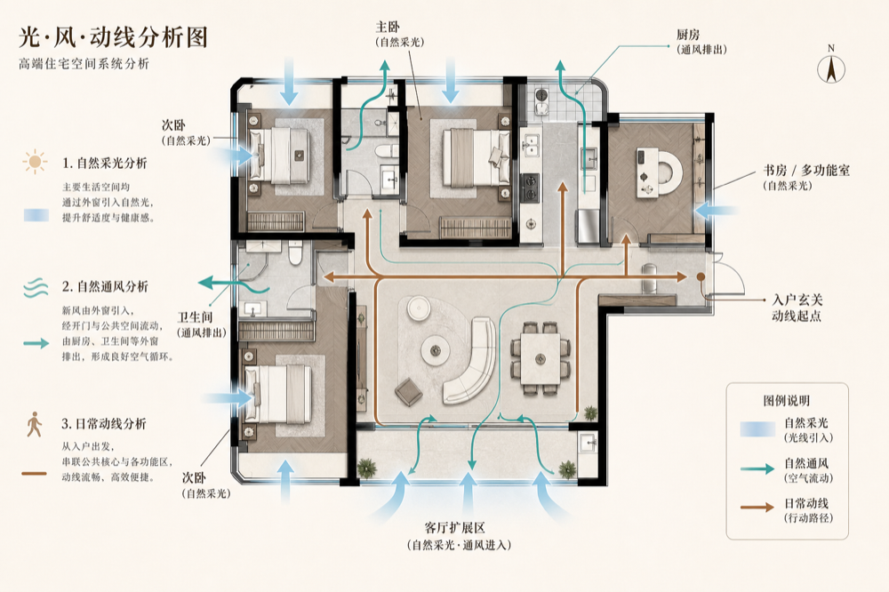 采光通风动线分析图